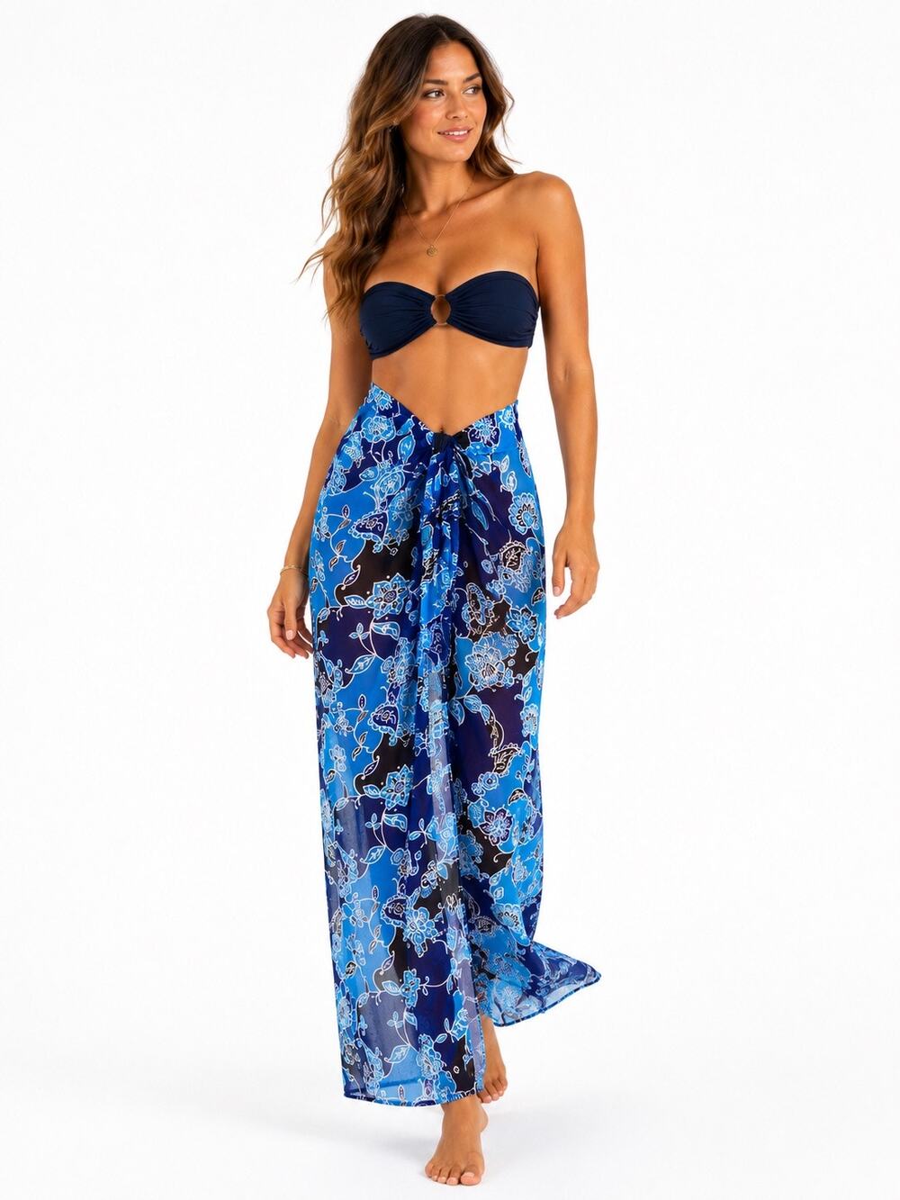 Victoria’s Secret Y2K Sheer Beach Pants Medium Tie Front Cover Up Floral Paisley